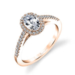 Klara - Petite Oval Cut Engagement Ring with Halo