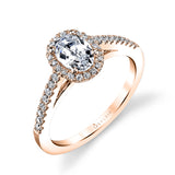 Klara - Petite Oval Cut Engagement Ring with Halo