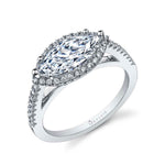 Klara - Marquise Engagement Ring with Halo