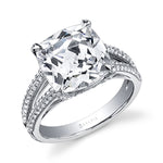Glamorous Cushion-Cut Engagement Ring with Split Shank