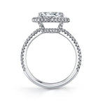 Lysandra - Oval Shaped East to West Engagement Ring with Halo