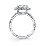 Lysandra - Oval Shaped East to West Engagement Ring with Halo