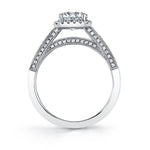 Elayna - Vintage Inspired Round Engagement Ring with Cushion Halo
