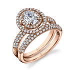Marie-Eve - Oval Engagement Ring with Double Halo