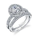Marie-Eve - Oval Engagement Ring with Double Halo