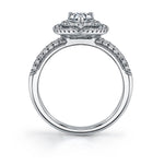 Marie-Eve - Pear Shaped Engagement Ring with Double Halo