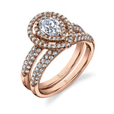 Marie-Eve - Pear Shaped Engagement Ring with Double Halo