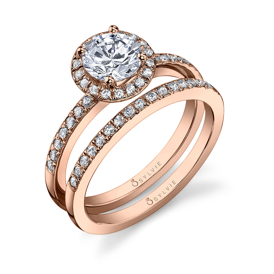 Ines - Petite Halo Engagement Ring