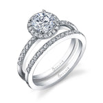 Ines - Petite Halo Engagement Ring