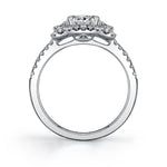 Elicia - Three Stone Halo Engagement Ring