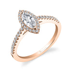 Jenny - Marquise Cut Engagement Ring with Halo