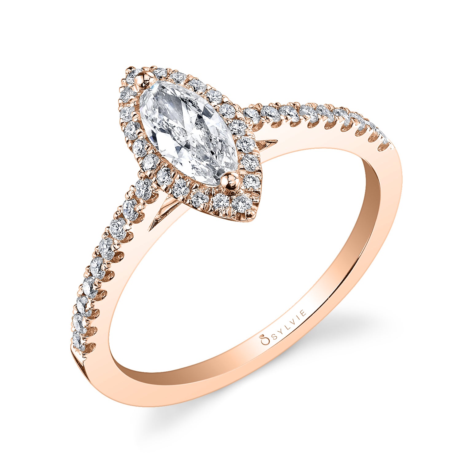 Jenny - Marquise Cut Engagement Ring with Halo