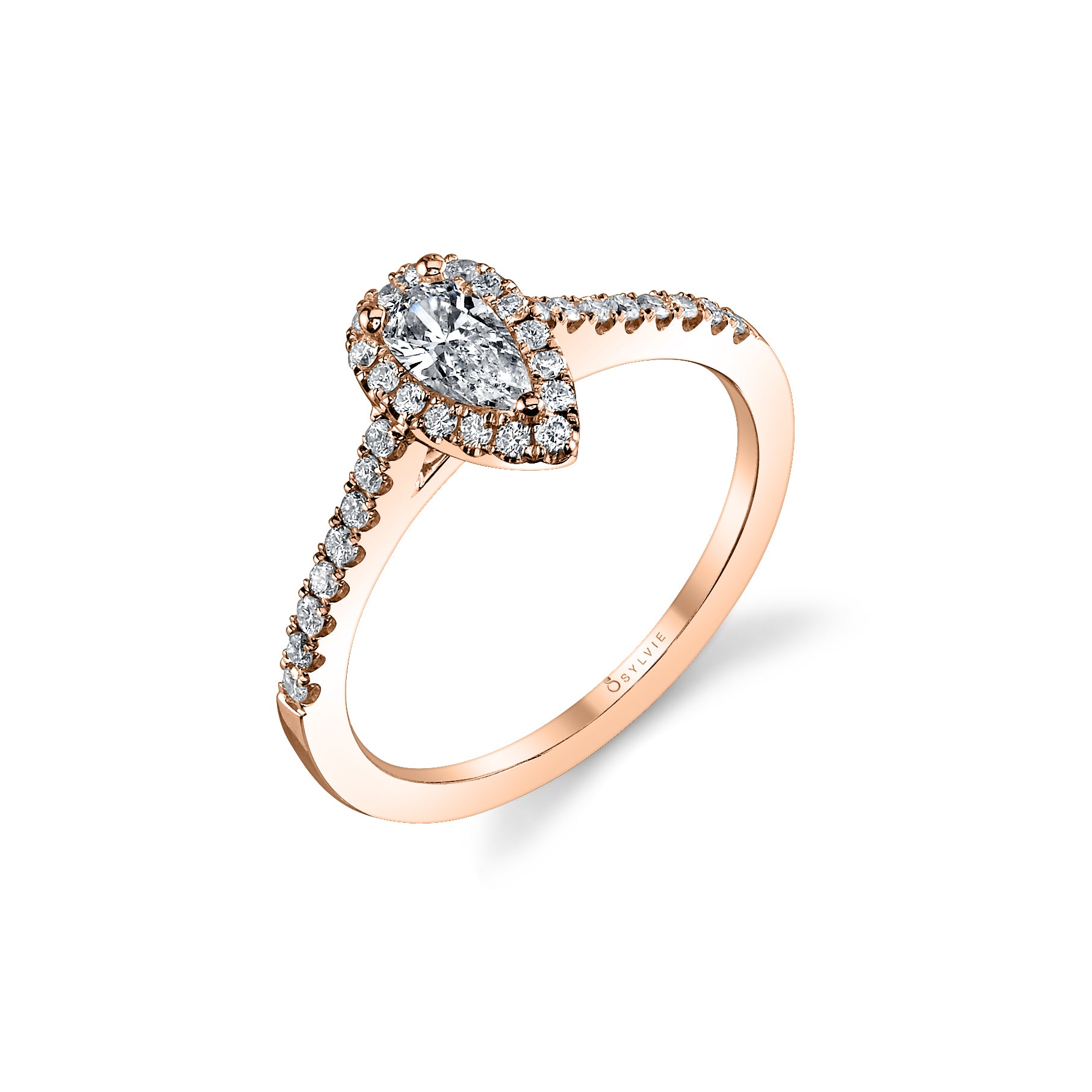 Jenny - Pear Shaped Halo Engagement Ring