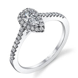 Jenny - Pear Shaped Halo Engagement Ring
