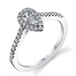 Jenny - Pear Shaped Halo Engagement Ring