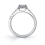Lindsay - Petite Princess Cut Halo Engagement Ring