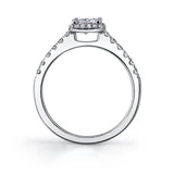 Lindsay - Petite Princess Cut Halo Engagement Ring