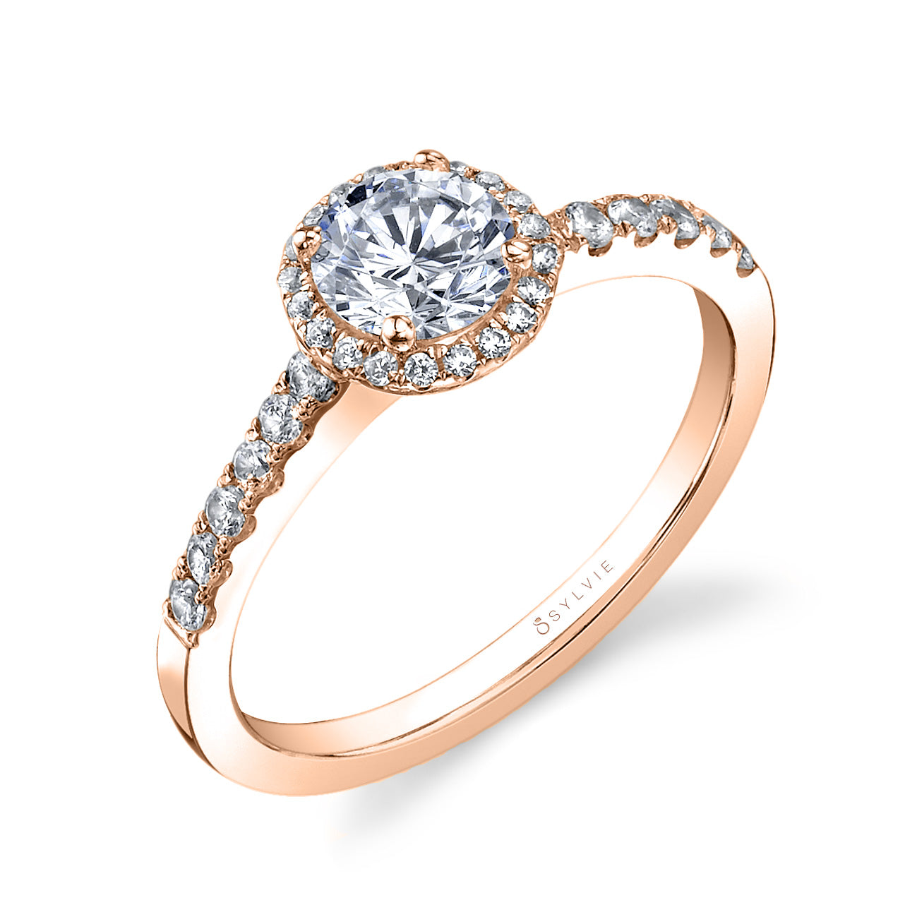 Lindsay - Petite Halo Engagement Ring