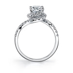 Joceline - Modern Swirl Halo Engagement Ring