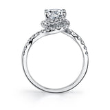 Joceline - Modern Swirl Halo Engagement Ring