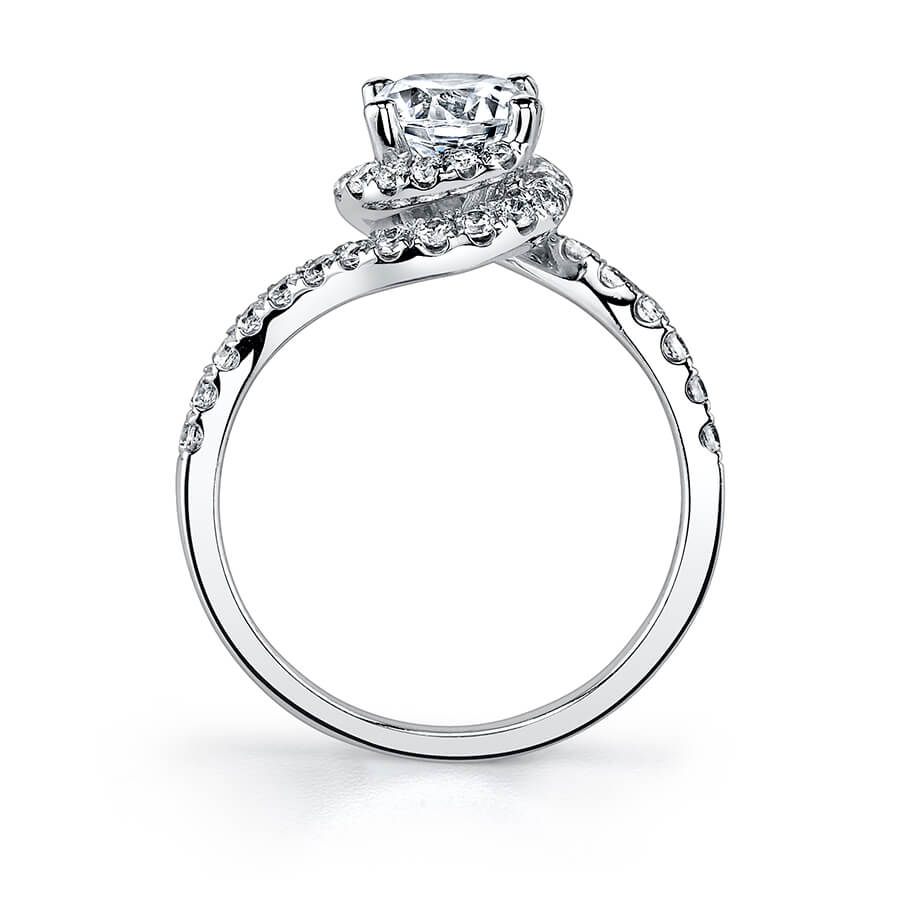Joceline - Modern Swirl Halo Engagement Ring