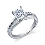 Brighton - Modern Cushion Cut Split Shank Engagement Ring