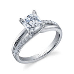 Brighton - Modern Cushion Cut Split Shank Engagement Ring