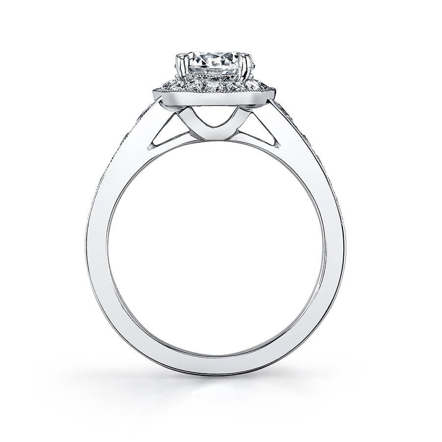 Claudette- Vintage Inspired Halo Engagement Ring