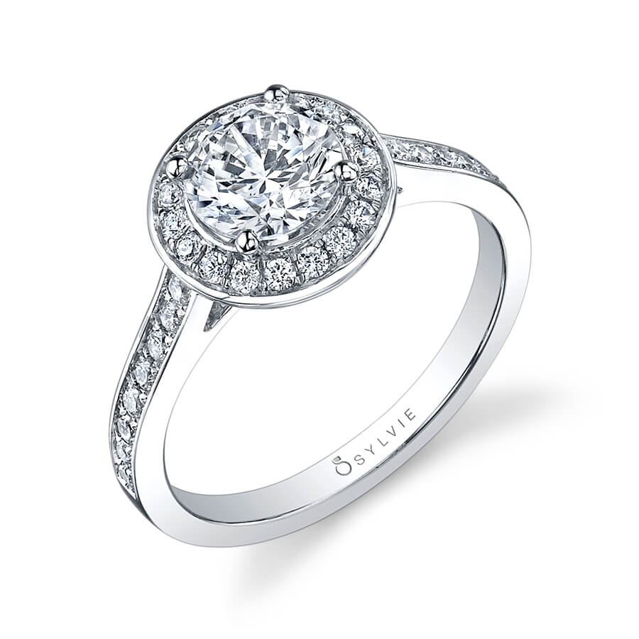 Catherine - Modern Halo Engagement Ring