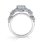 Round Cut Vintage Inspired Five Stone Engagement Ring - Elyse