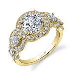 Round Cut Vintage Inspired Five Stone Engagement Ring - Elyse