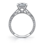 Nicola - Hand Engraved Princess Cut Engagement Ring