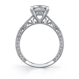 Nicola - Hand Engraved Princess Cut Engagement Ring