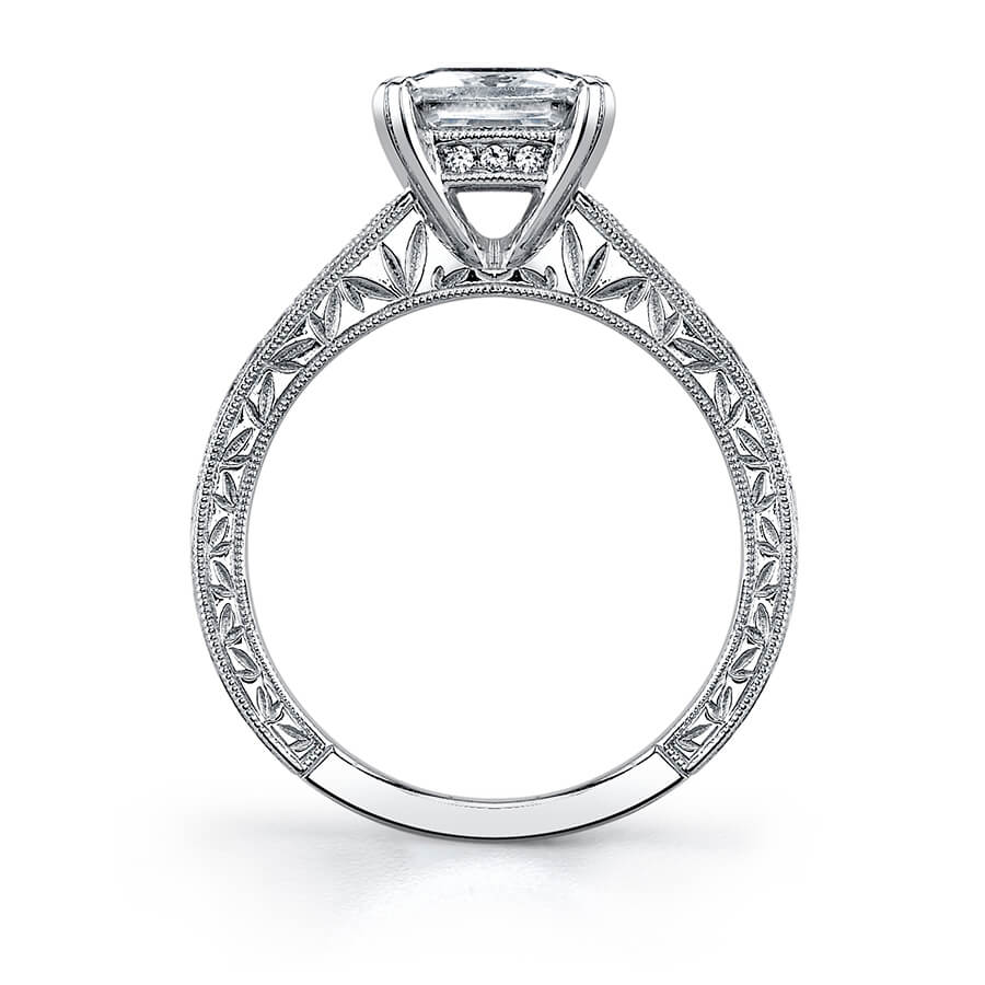 Nicola - Hand Engraved Princess Cut Engagement Ring