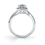 Jeanne - Spiral Engagement Ring with Halo
