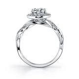 Emilie - Spiral Engagement Ring with Halo Two Tone