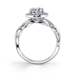 Emilie - Spiral Engagement Ring with Halo