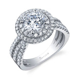 Double Halo Engagement Ring - Pera