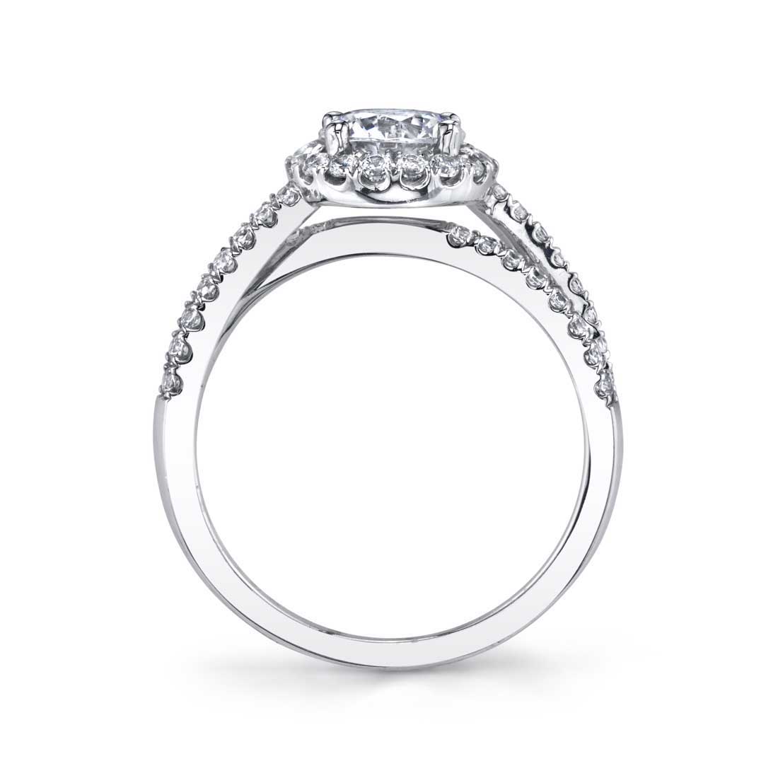 Francine - Split Shank Engagement Ring with Halo