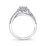Francine - Split Shank Engagement Ring with Halo