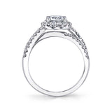Francine - Split Shank Engagement Ring with Halo