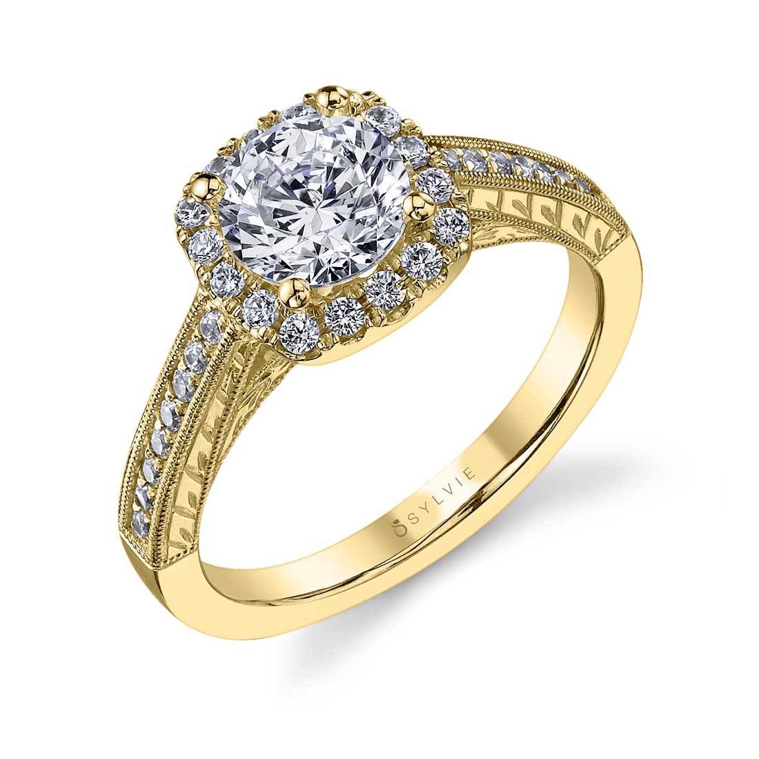 Giulia - Vintage Inspired Engagement Ring with Halo