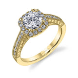 Giulia - Vintage Inspired Engagement Ring with Halo