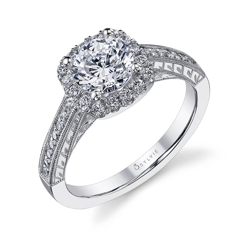 Giulia - Vintage Inspired Engagement Ring with Halo