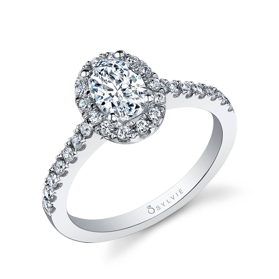 Oval Cut Classic Halo Engagement Ring - Chantelle