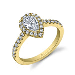 Pear Shaped Classic Halo Engagement Ring - Chantelle