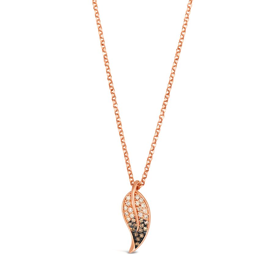 18K STRAWBERRY GOLD DIAMOND  PENDANT