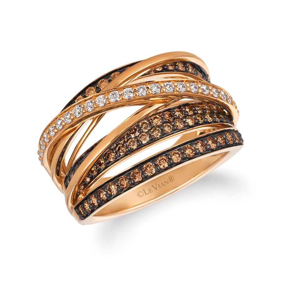 14K STRAWBERRY GOLD DIAMOND  RING