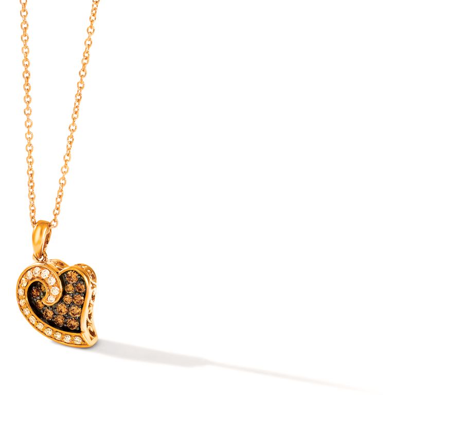 14K STRAWBERRY GOLD DIAMOND  PENDANT