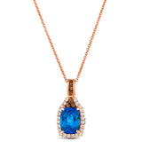 14K STRAWBERRY GOLD DIAMOND TANZANITE PENDANT
